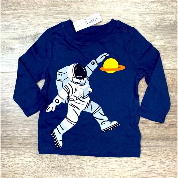 NWT Astronaut Long Sleeve Shirt 12-18 Months Blue - Picture 2 of 8
